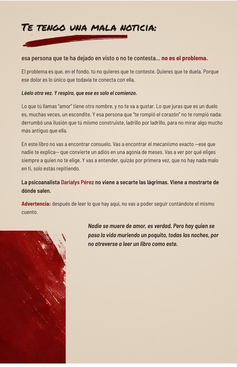 Contratapa del libro Nadie se muere de amor